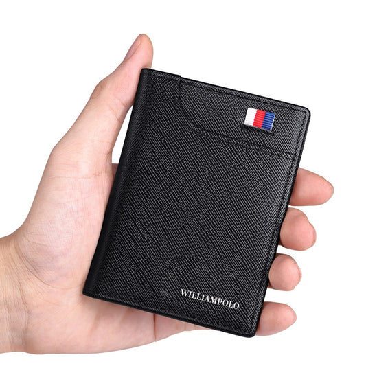 Men's Wallets Thin Card Holder Genuine Leather Soft Fashion Mini Purses