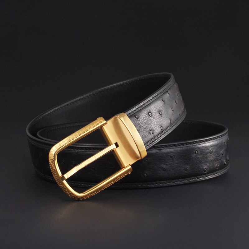 Ostrich  belt Men Luxury Waist Belts