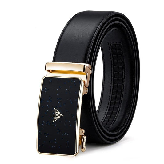 Genuine Leather Belt Men Luxury Designer Automatic Buckle