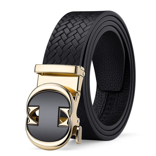 New Fashion Automatic Buckle Genuine Leather Belt Men's
