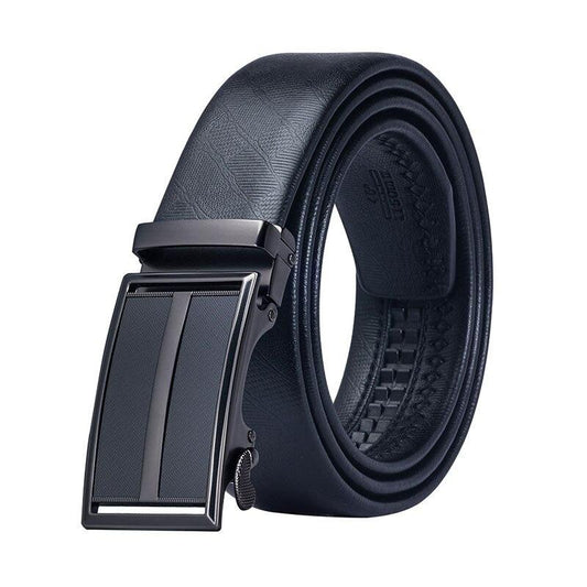 Men Belt Automatic Genuine leather Black Business Style