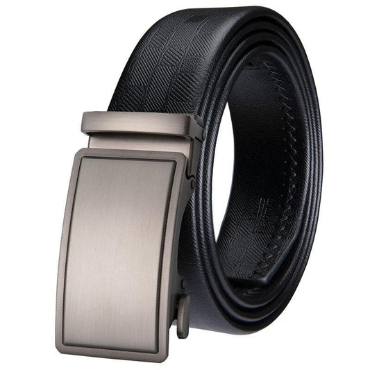 Automatic Genuine leather Black Business Style Ratche Buckle Fashion