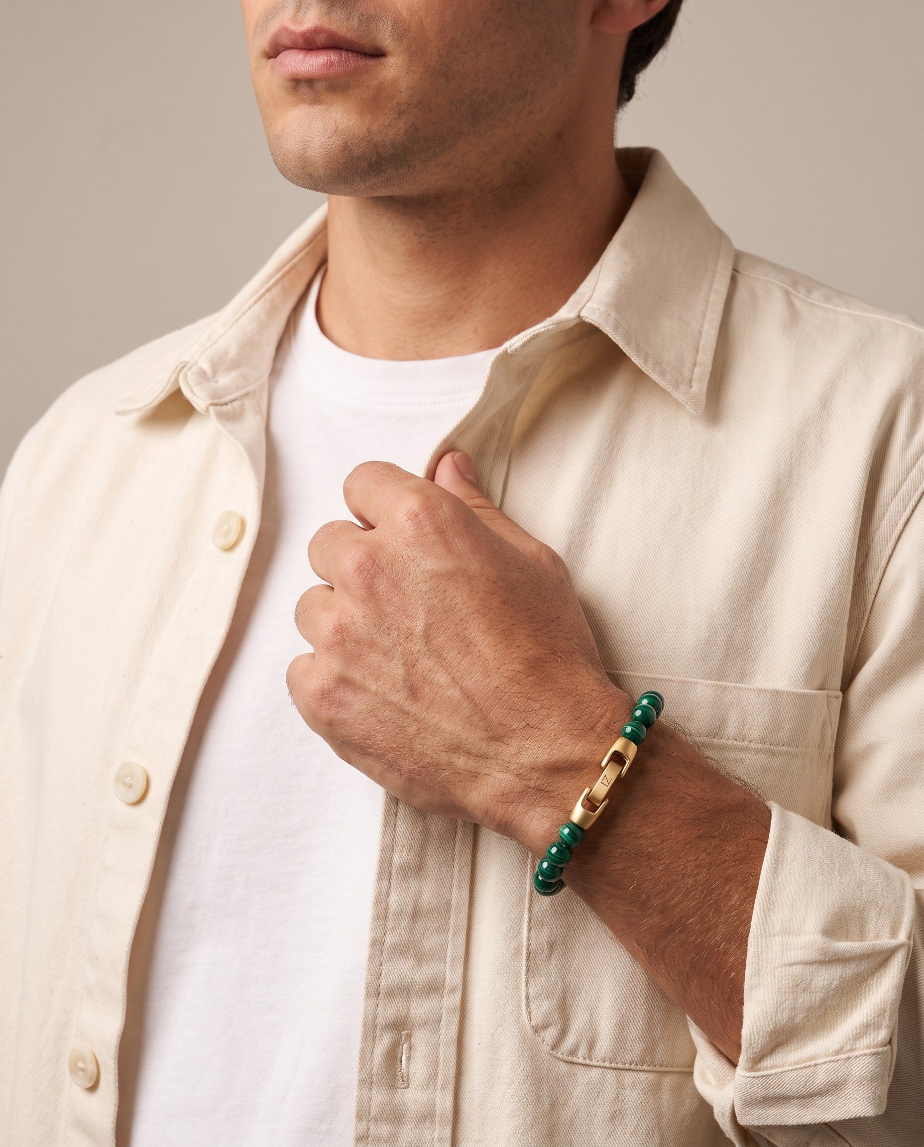 Verde Malachite bracelet, worn