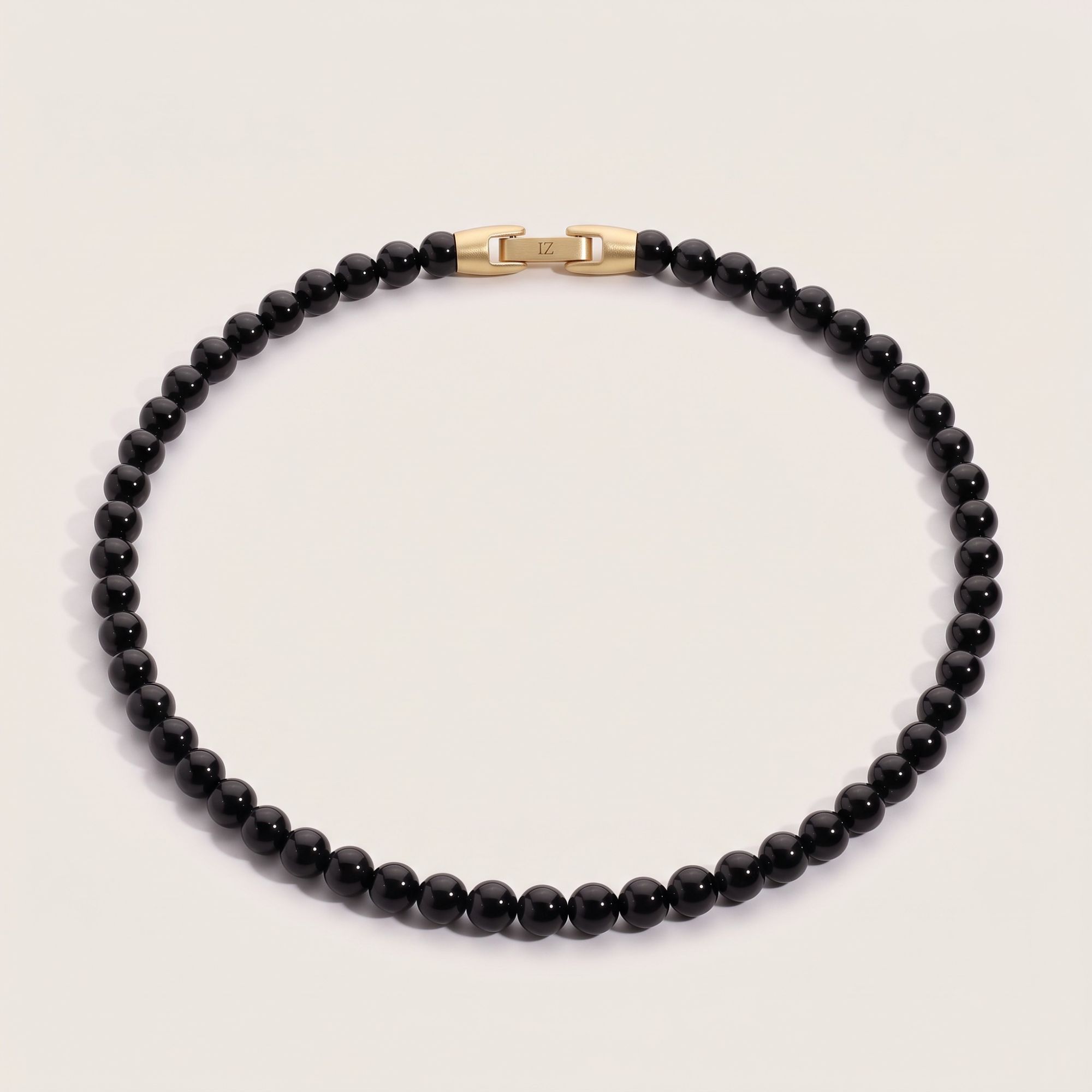 Noir — Black Onyx 6mm bead necklace