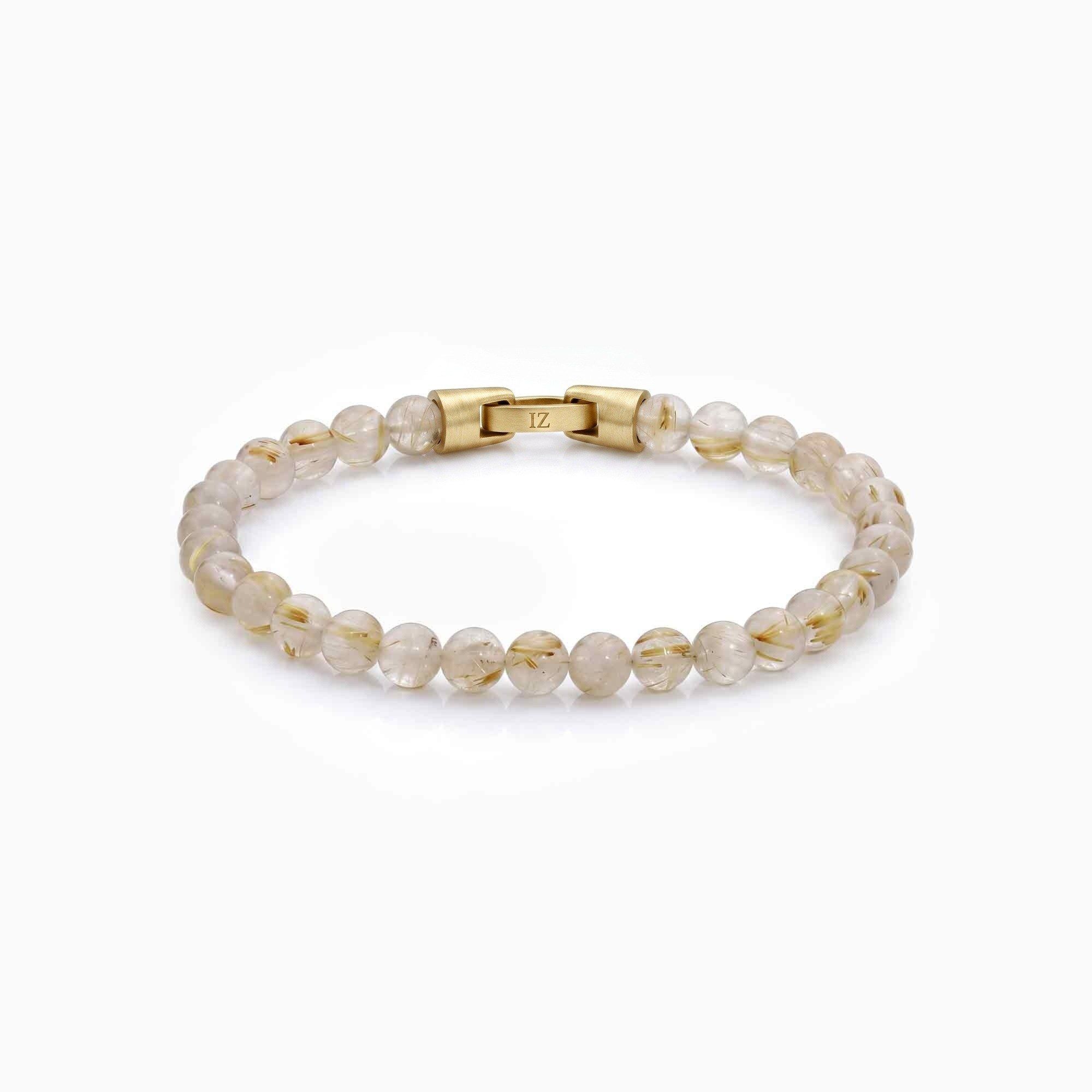 Gilt — Rutile Quartz 6mm bead bracelet