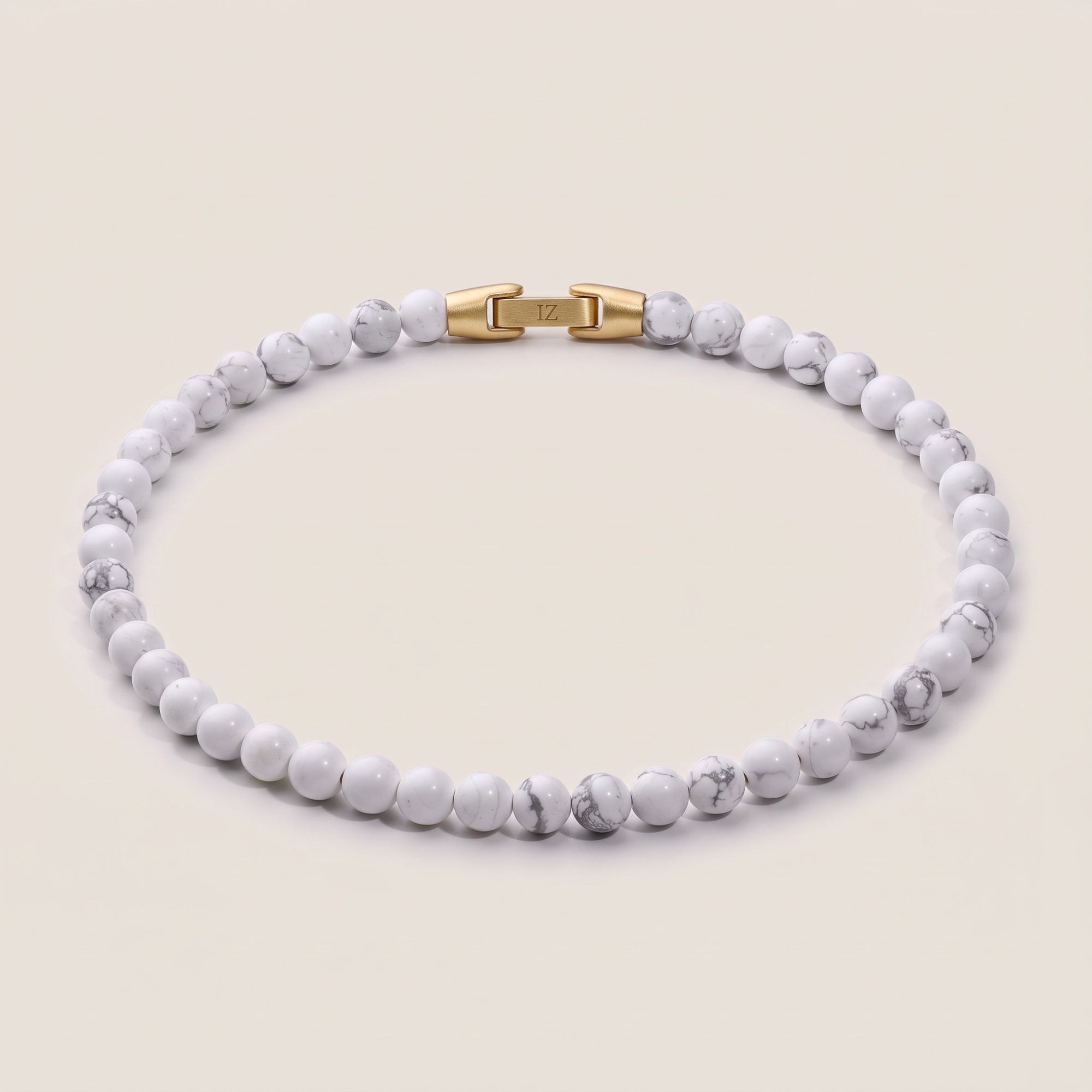 Chalk — Howlite 6mm bead necklace