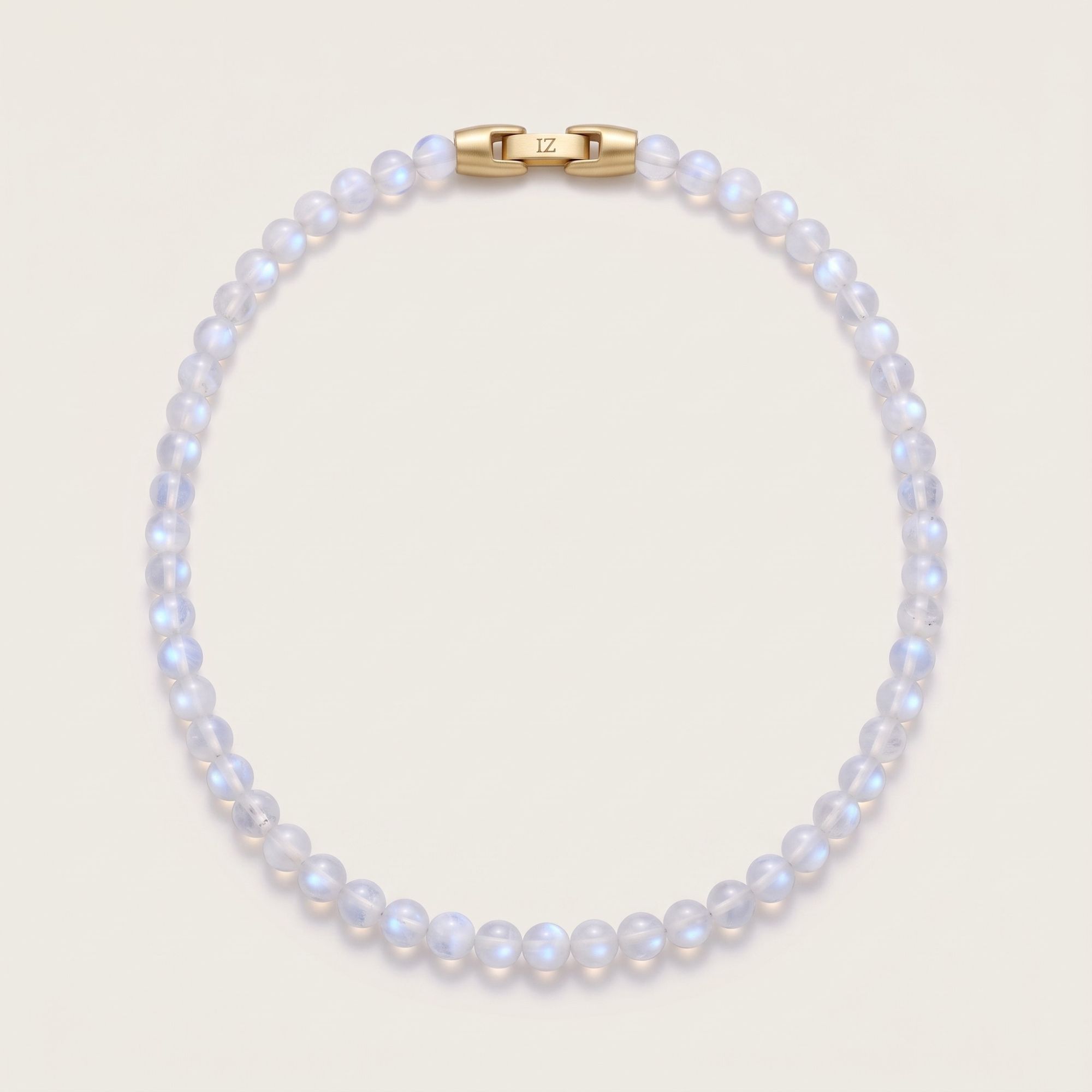 Luna — Moonstone 6mm men's bead necklace