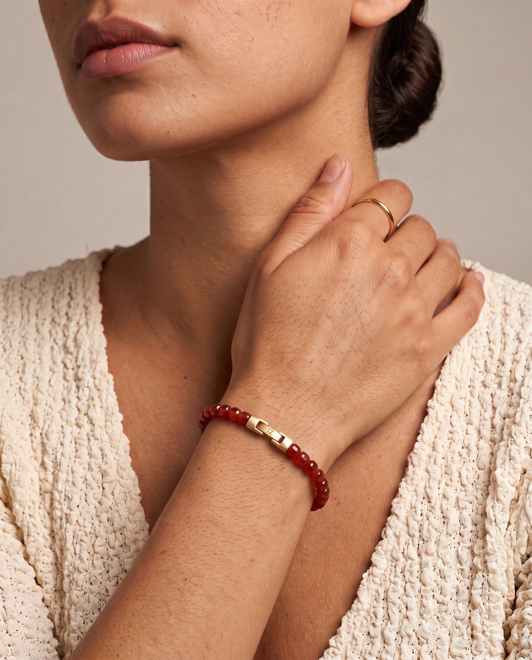Ember — Red Agate 6mm bead bracelet