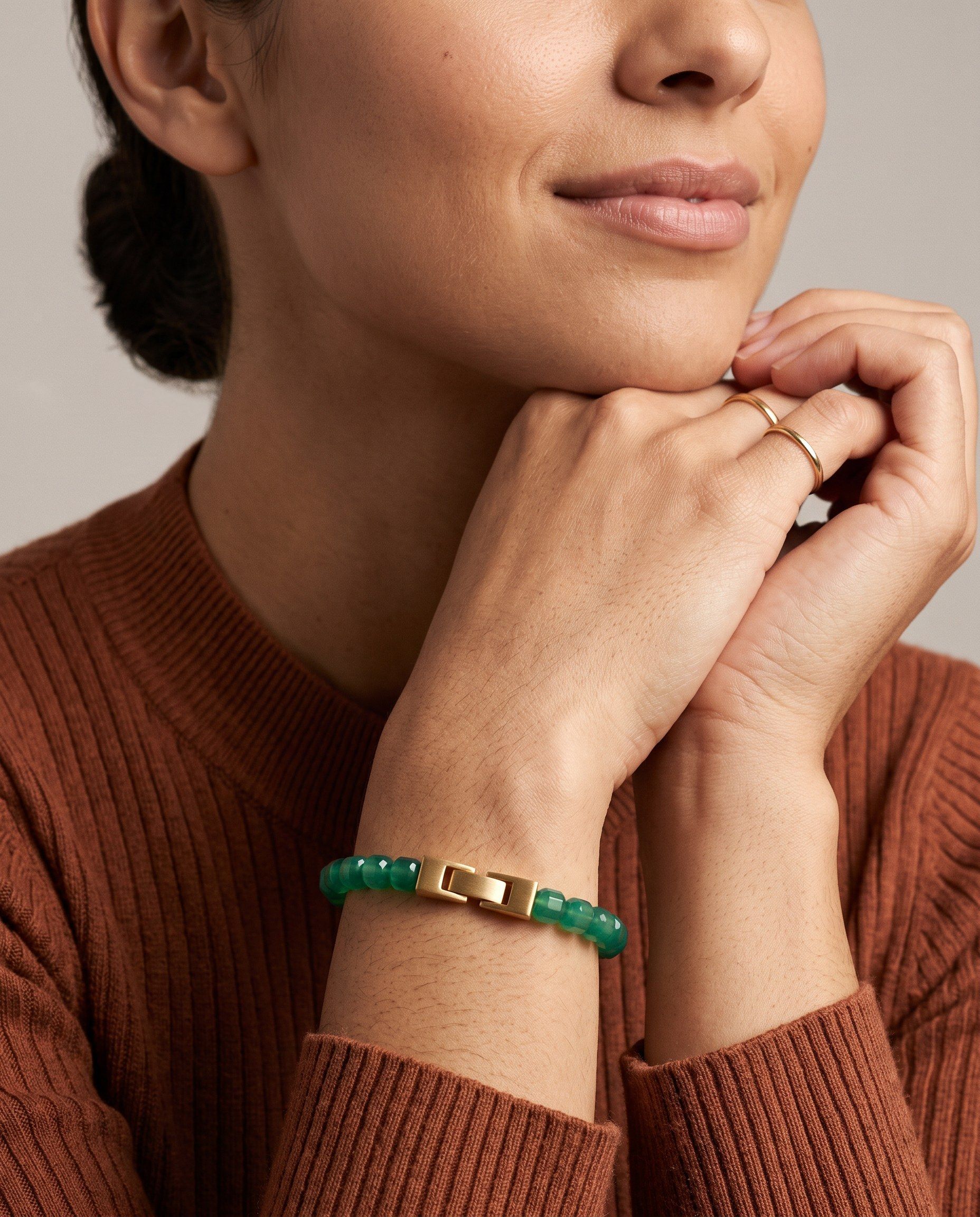 Sage — Green Agate 6mm bead bracelet