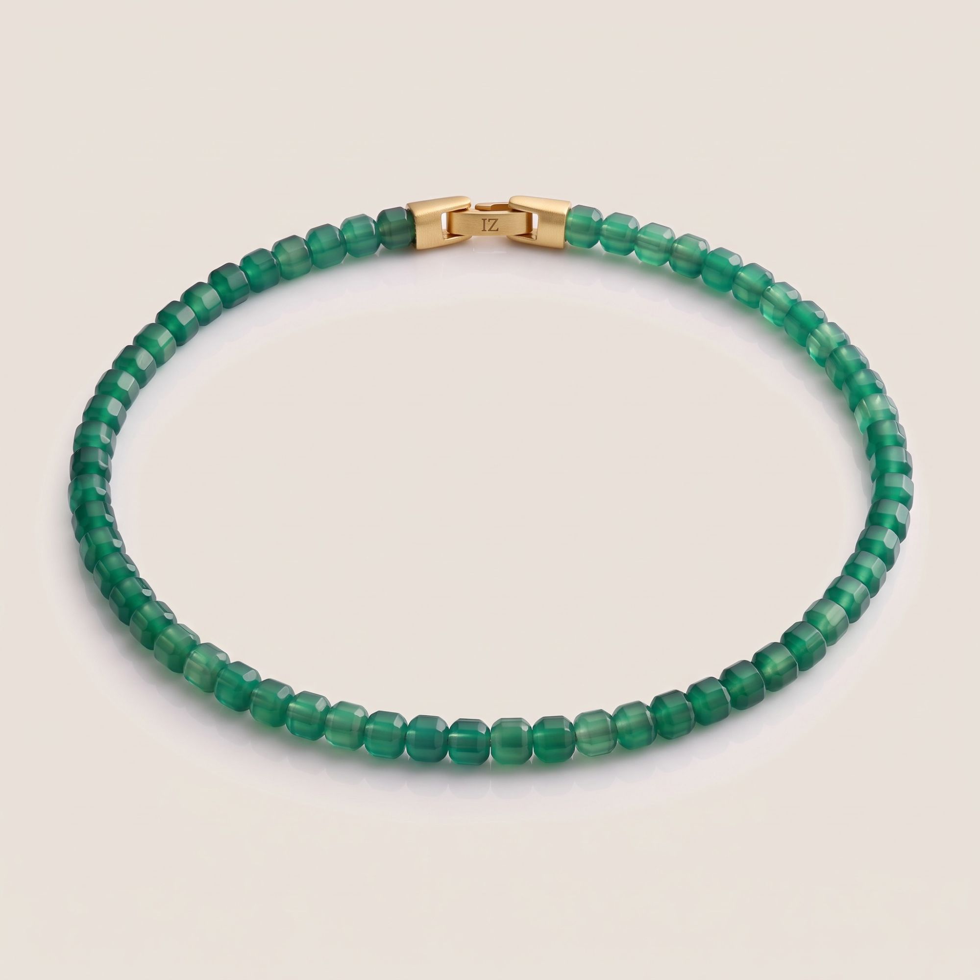 Sage — Green Agate 6mm men's bead necklace