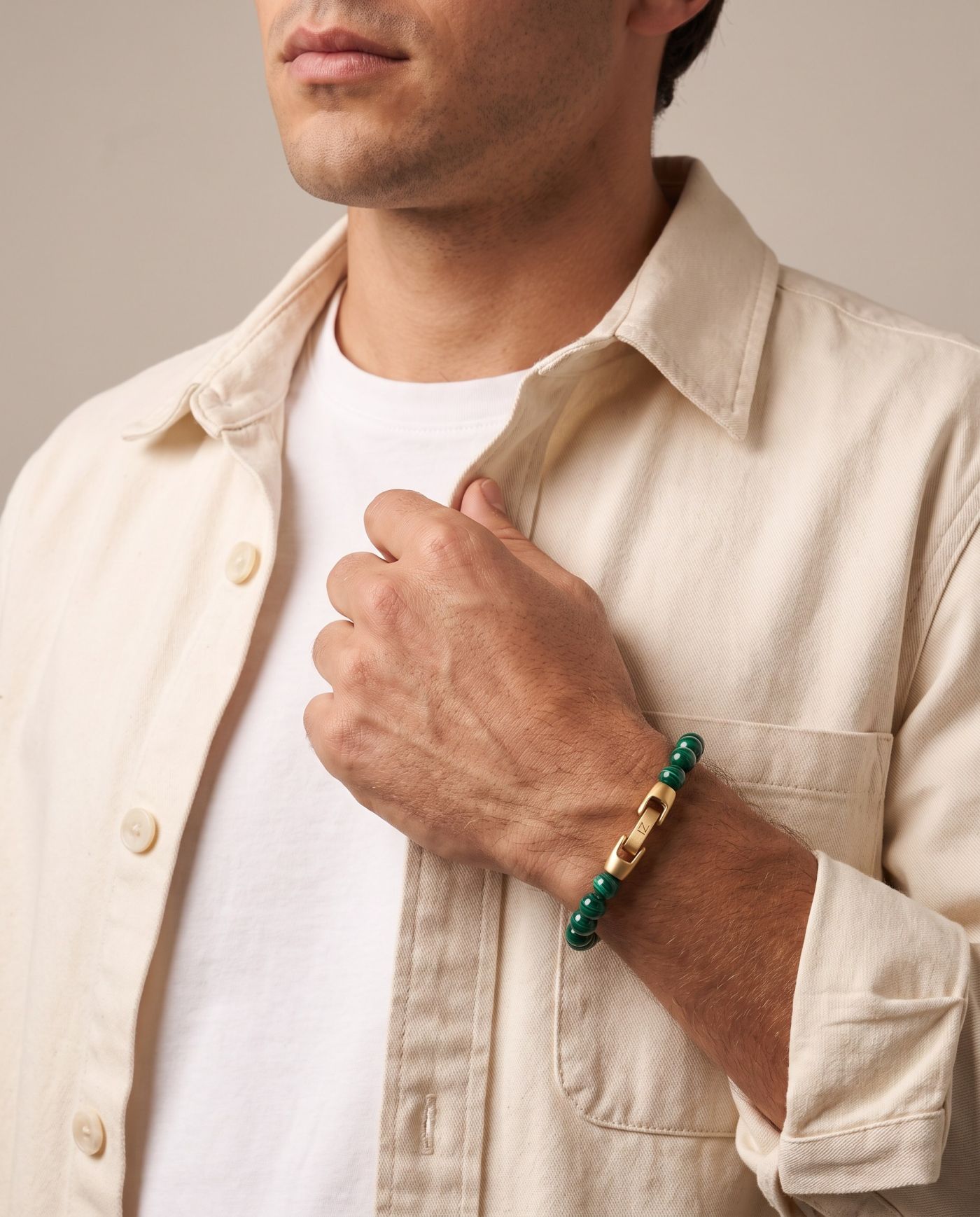 Verde Malachite bracelet, worn