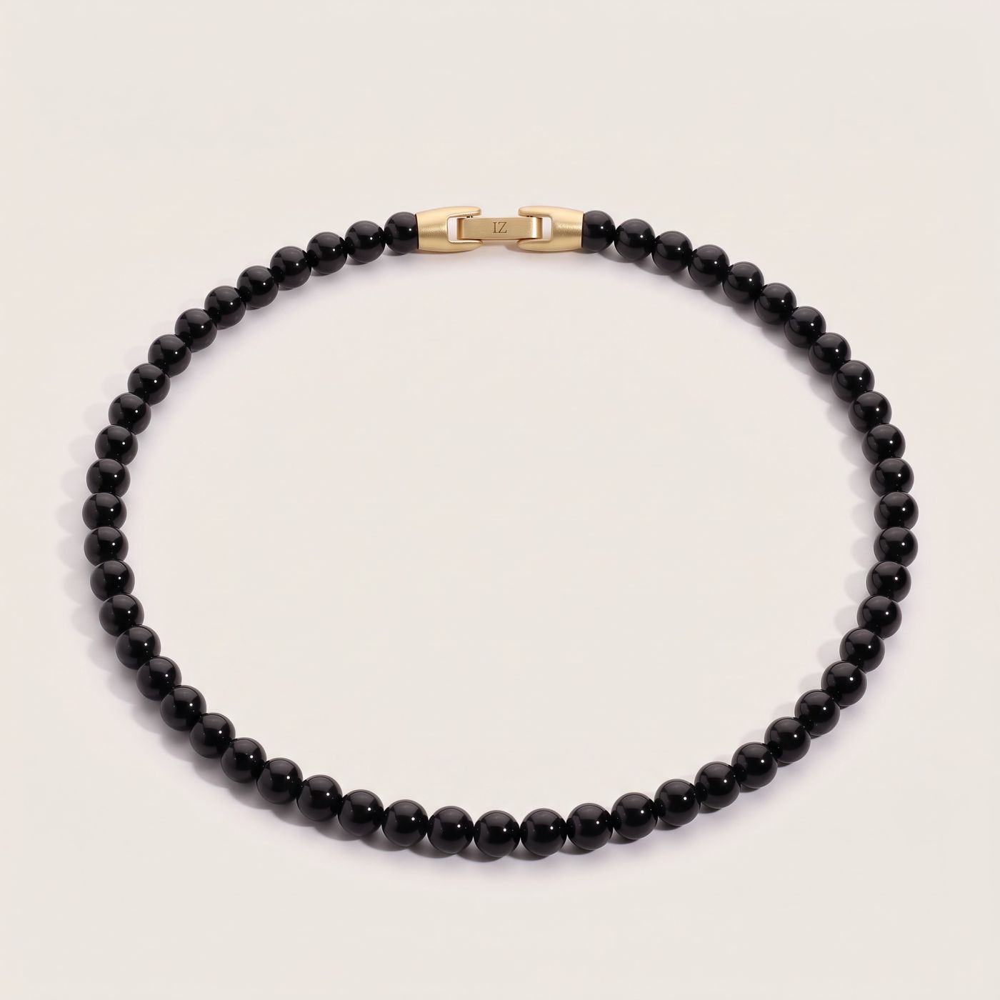 Noir — Black Onyx 6mm bead necklace