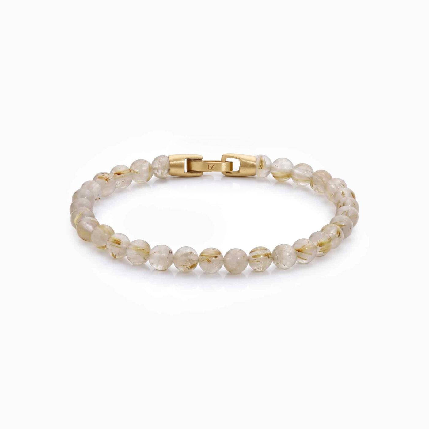 Gilt — Rutile Quartz 6mm men's bead bracelet