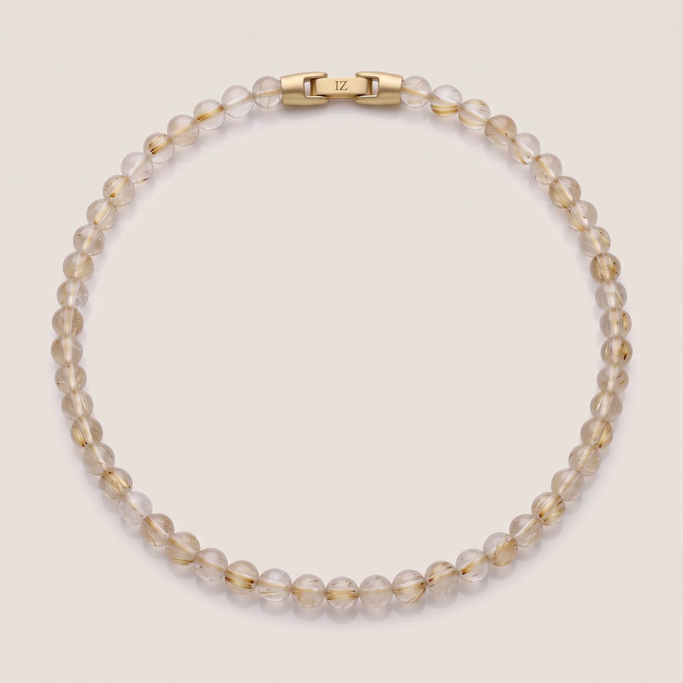 Gilt — Rutile Quartz 6mm men's bead necklace