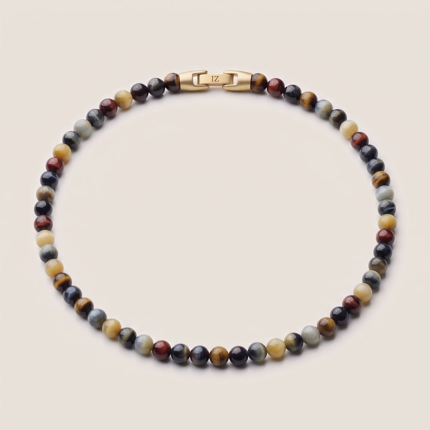 Mosaic — Multicolour Tiger's Eye 6mm bead necklace