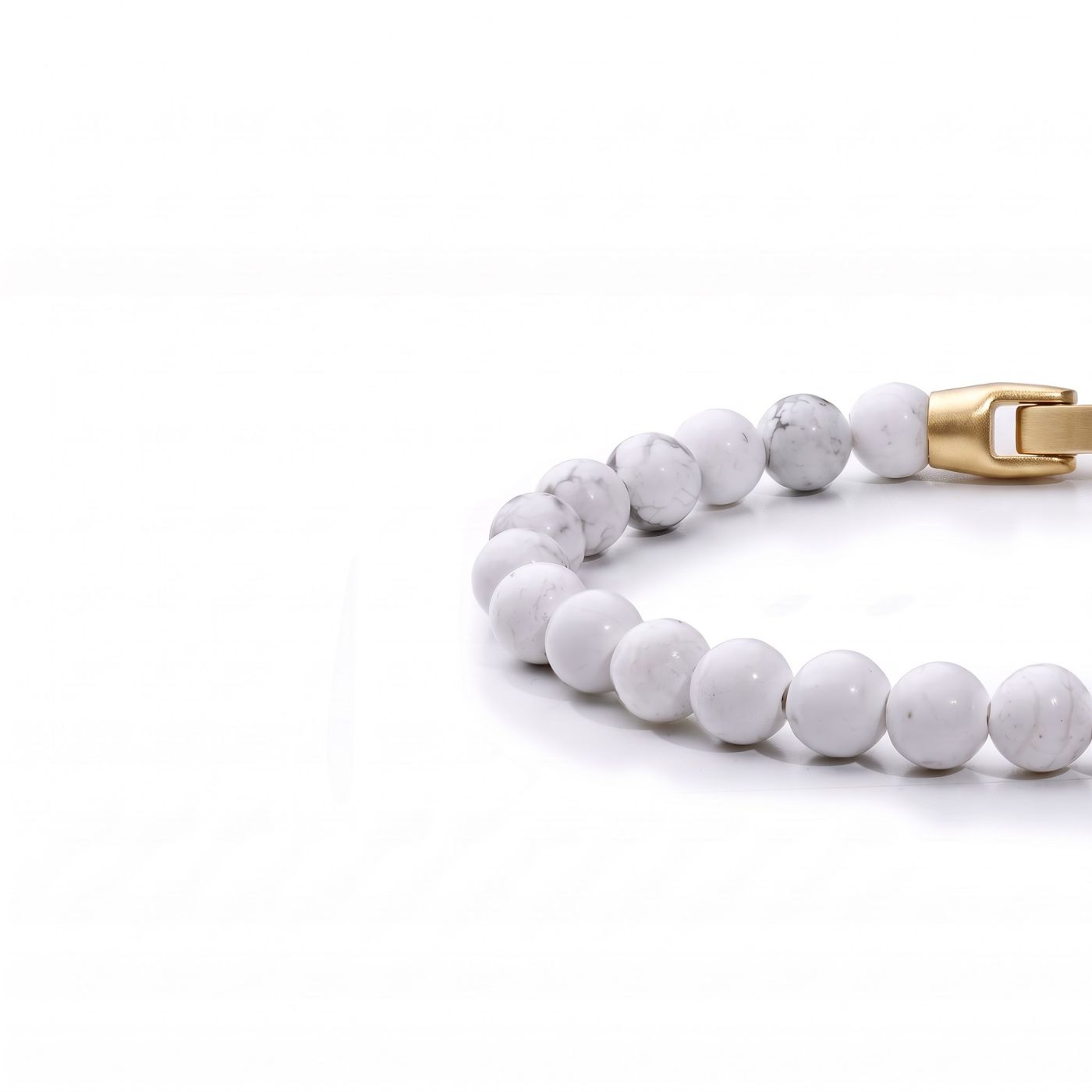 Chalk — Howlite 6mm men's bead bracelet