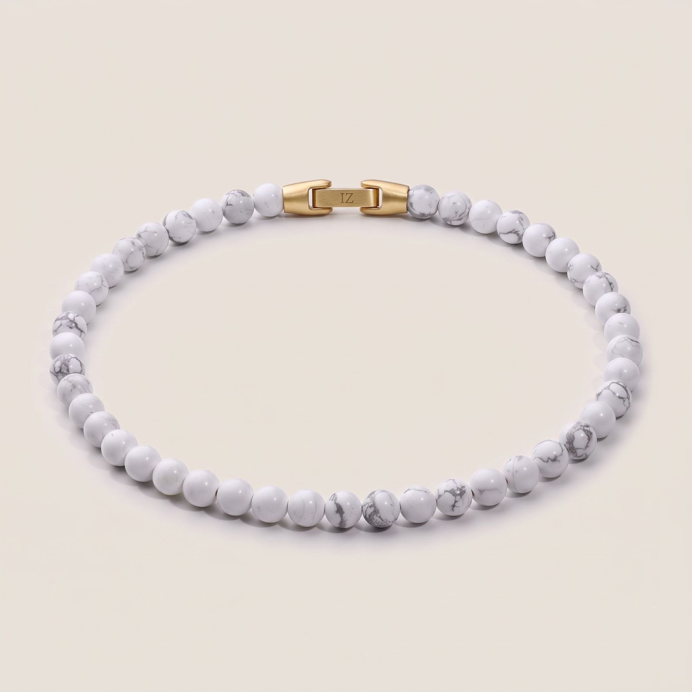 Chalk — Howlite 6mm bead necklace