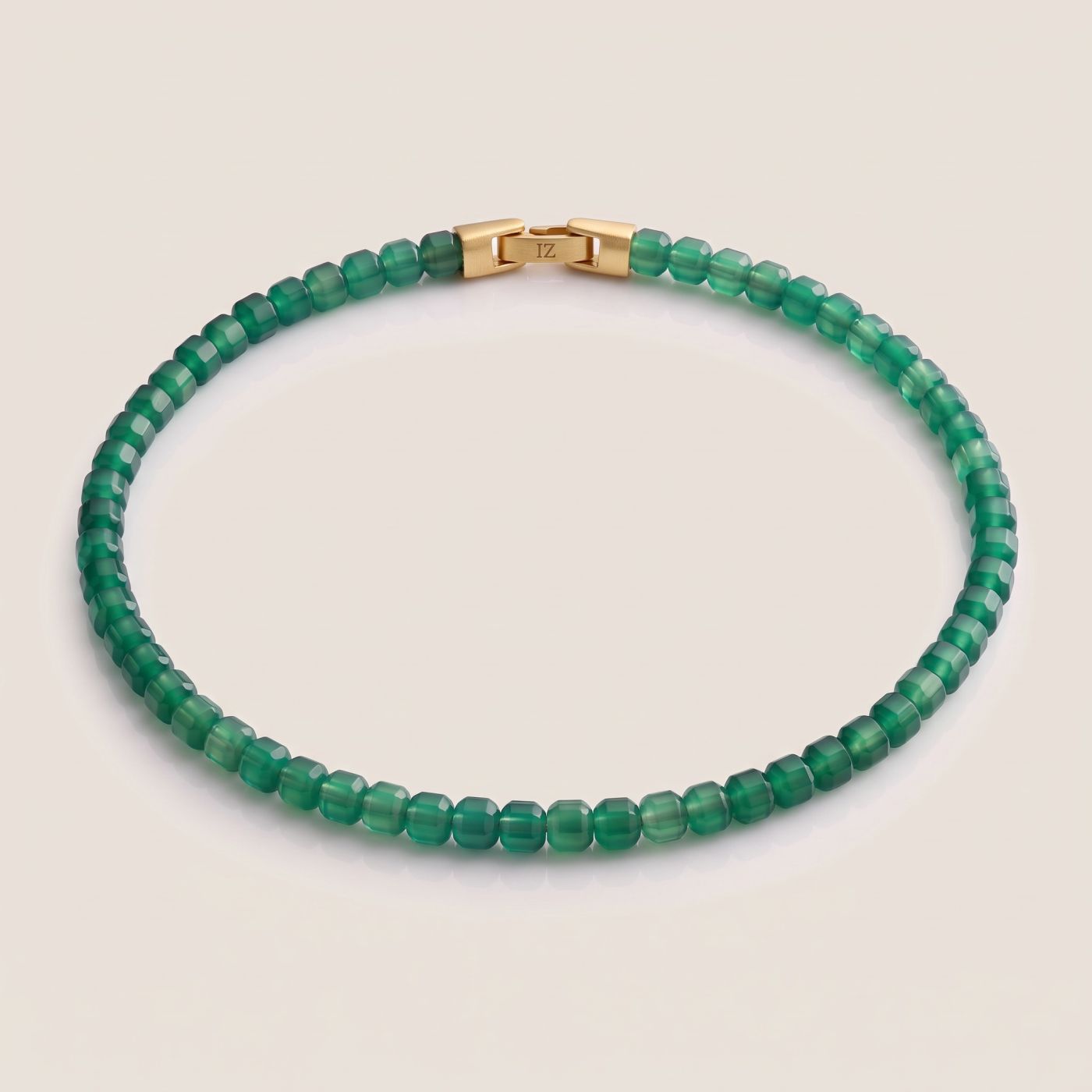 Sage — Green Agate 6mm men's bead necklace